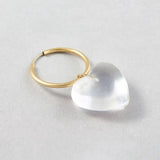 Big Drop Dangle Hoop Earring Heart-shaped Crystal Transparent Jewelry