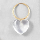 Big Drop Dangle Hoop Earring Heart-shaped Crystal Transparent Jewelry