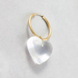 Big Drop Dangle Hoop Earring Heart-shaped Crystal Transparent Jewelry