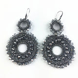 Red Crystal Big Round Earrings Women Boho Jewelry