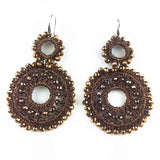 Red Crystal Big Round Earrings Women Boho Jewelry