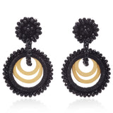 Crystal Drop Earrings Round Pendant Oorbellen Accessories