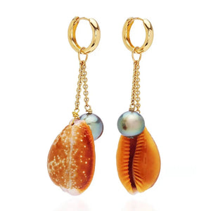 Baroque Pearl Drop Earring Natural Shell Aretes