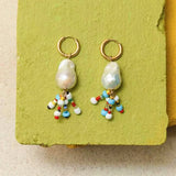 Baroque Pearl Drop Earring Natural Shell Aretes