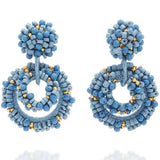 Bohemian Plexiglass Beaded Crystal Dangle Earrings