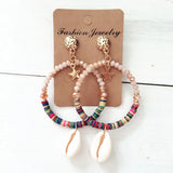 Acrylic Shell Star Crystal Dangle Drop Earrings Women Jewelry for Party Girls