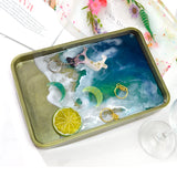 Large Square Plate Coaster Rolling Serving Tray Resin Mold