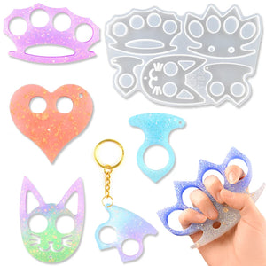 Epoxy Mold Owl Cat Pendant Keychain Self-defense Resin Mold