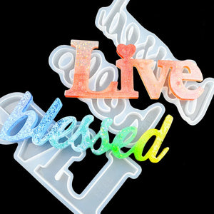 Letter Resin Mold DIY Love Family Silicone Mould Crafts Casting Je