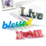 Letter Resin Mold DIY Love Family Silicone Mould Crafts Casting Je