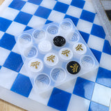 DIY Crystal Glue Drop Checkers International Chess Board Resin Mold Silicone