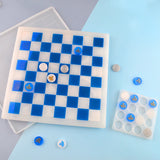 DIY Crystal Glue Drop Checkers International Chess Board Resin Mold Silicone