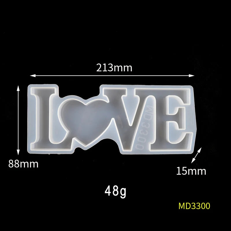 9 Styles Letter Mold LOVE HOME FAMILY Resin Molds DIY Craft Epoxy Molde Silicona