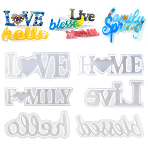 9 Styles Letter Mold LOVE HOME FAMILY Resin Molds DIY Craft Epoxy Molde Silicona