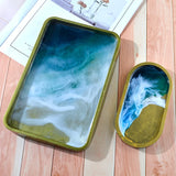 Rolling Plateau Tray Resin Mold Large Rectangle Silicone Epoxy DIY Plate Making