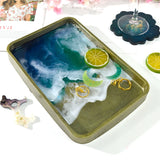 Rolling Plateau Tray Resin Mold Large Rectangle Silicone Epoxy DIY Plate Making