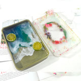 Rolling Plateau Tray Resin Mold Large Rectangle Silicone Epoxy DIY Plate Making