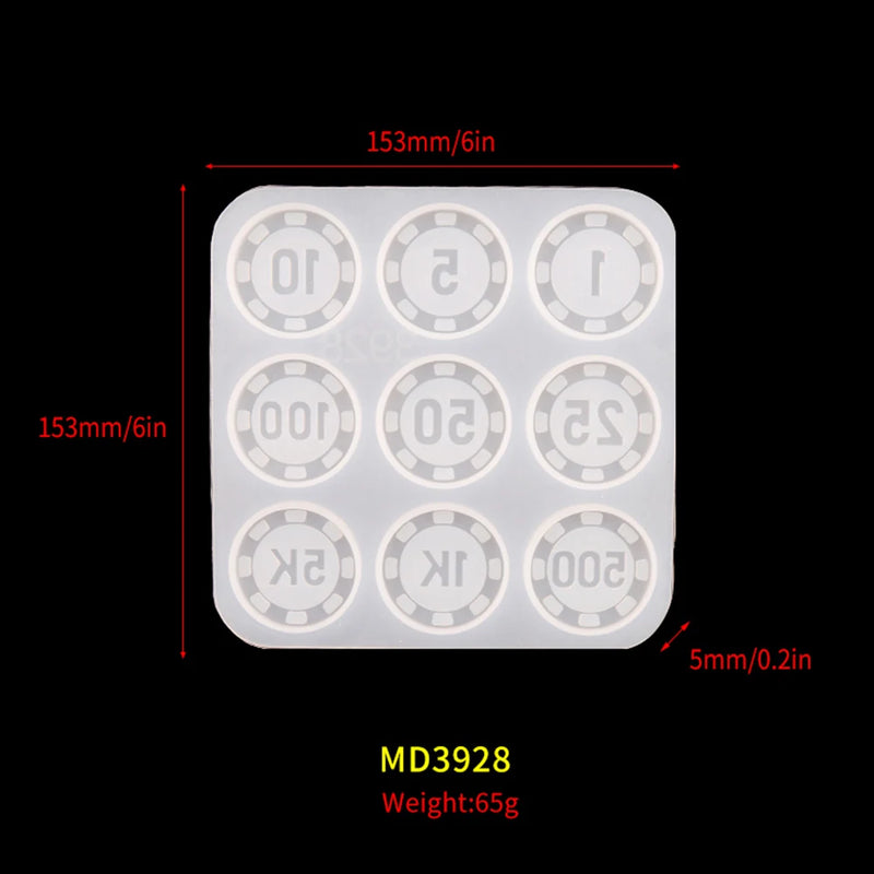 Game Chips Bitcoin Shape Resin Mold Collection Entertainment