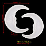 2pcs Moon Resin Mold Crystal Hanging Ornaments for Epoxy, Silicone Crafts