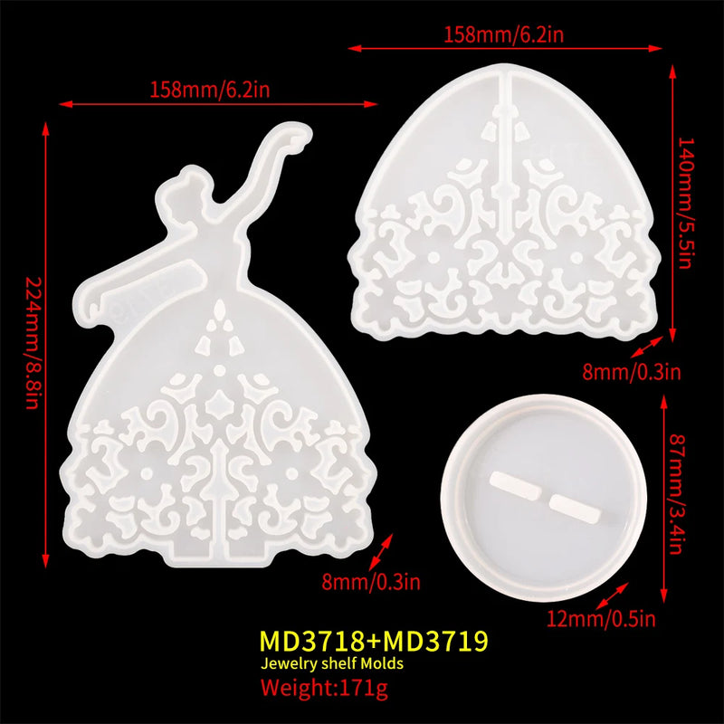 Resin Mold Silicone for Beauty Jewelry Display Rack DIY Epoxy Craft Casting