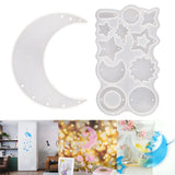 DIY Crystal Moon Star Sun Pendant Resin Molds for Crafts