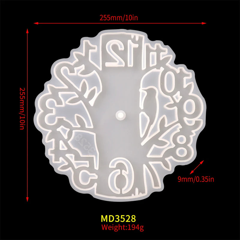 DIY Tree Clock Silicone Mold Woodpecker Resin Art Supplies