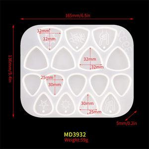 Silicone Mold for Resin Guitar Picks Casting