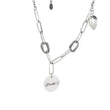 DN1 Circle Necklace Women Choker 925 Sterling Silver Collar Chains Jewelry