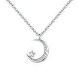 Star Moon Zircon Necklace For Women Moonlight Jewelry