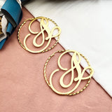 DODOAI 75MM Custom Name Big Hoop Earrings Stainless Steel Statement Words