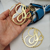 DODOAI 75MM Custom Name Big Hoop Earrings Stainless Steel Statement Words