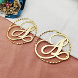 DODOAI 75MM Custom Name Big Hoop Earrings Stainless Steel Statement Words