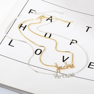 DODOAI Box Chain Necklaces Personalized Name Necklaces