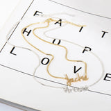 DODOAI Box Chain Necklaces Personalized Name Necklaces