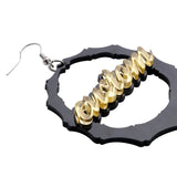 Customizable Bamboo Hoop Earrings with Name, Statement Words