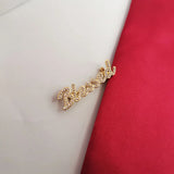 DODOAI Diamond Brooch Stainless Steel Initials Lapel Pin