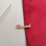 DODOAI Diamond Brooch Stainless Steel Initials Lapel Pin