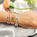 DODOAI CZ Zircon Bangles Name Bracelet Jewelry