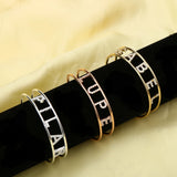 DODOAI CZ Zircon Bangles Personalized Name Bracelet Jewelry