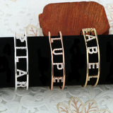 DODOAI CZ Zircon Bangles Personalized Name Bracelet Jewelry