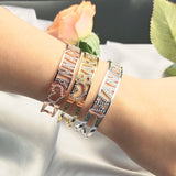 DODOAI CZ Zircon Bangles Name Bracelet Jewelry