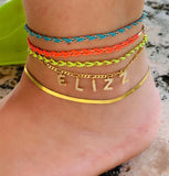 DODOAI Diamond Zircon Letter Anklet - Personalized Link Chain Anklet for Women