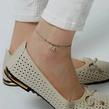 DODOAI Diamond Zircon Letter Anklet - Personalized Link Chain Anklet for Women