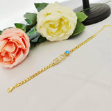DODOAI Name Bracelet Crystal Letters Cuban Chain Heart Stone Birthday Gift