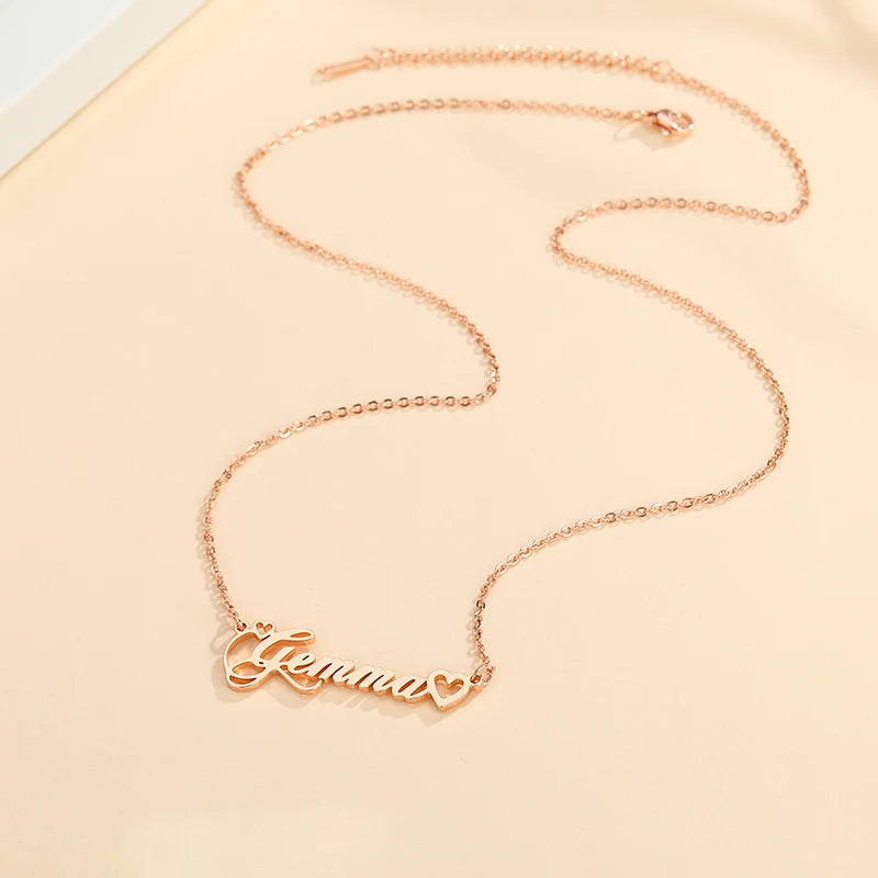 DODOAI Name Necklace Letter Choker With Love Women