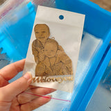 DODOAI Photo Necklace for Kids Family Memory Jewelry