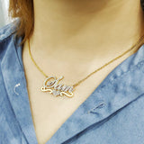 DODOAI Zirconia Necklace Name Necklaces Classic Wedding Jewelry