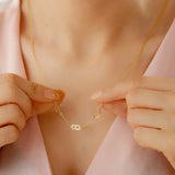 DODOAI Letter Necklace For Women Stainless Steel Nameplate Gift