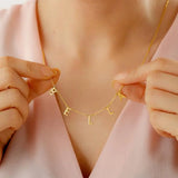 DODOAI Letter Necklace For Women Stainless Steel Nameplate Gift