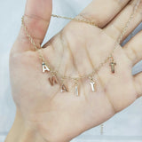 DODOAI Letter Necklace For Women Stainless Steel Nameplate Gift